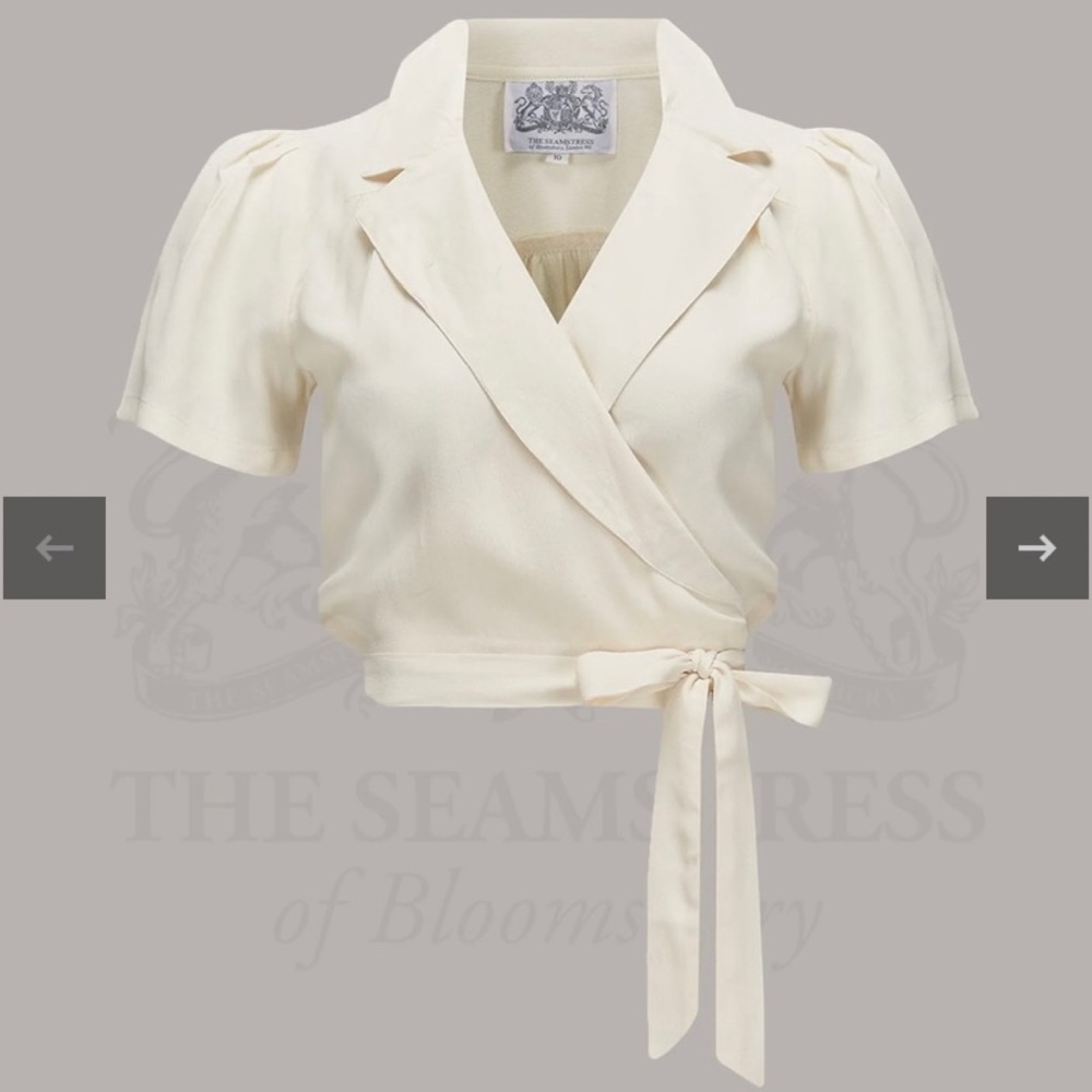 Seamstress of Bloomsbury Greta Wrap Blouse, UK size 8